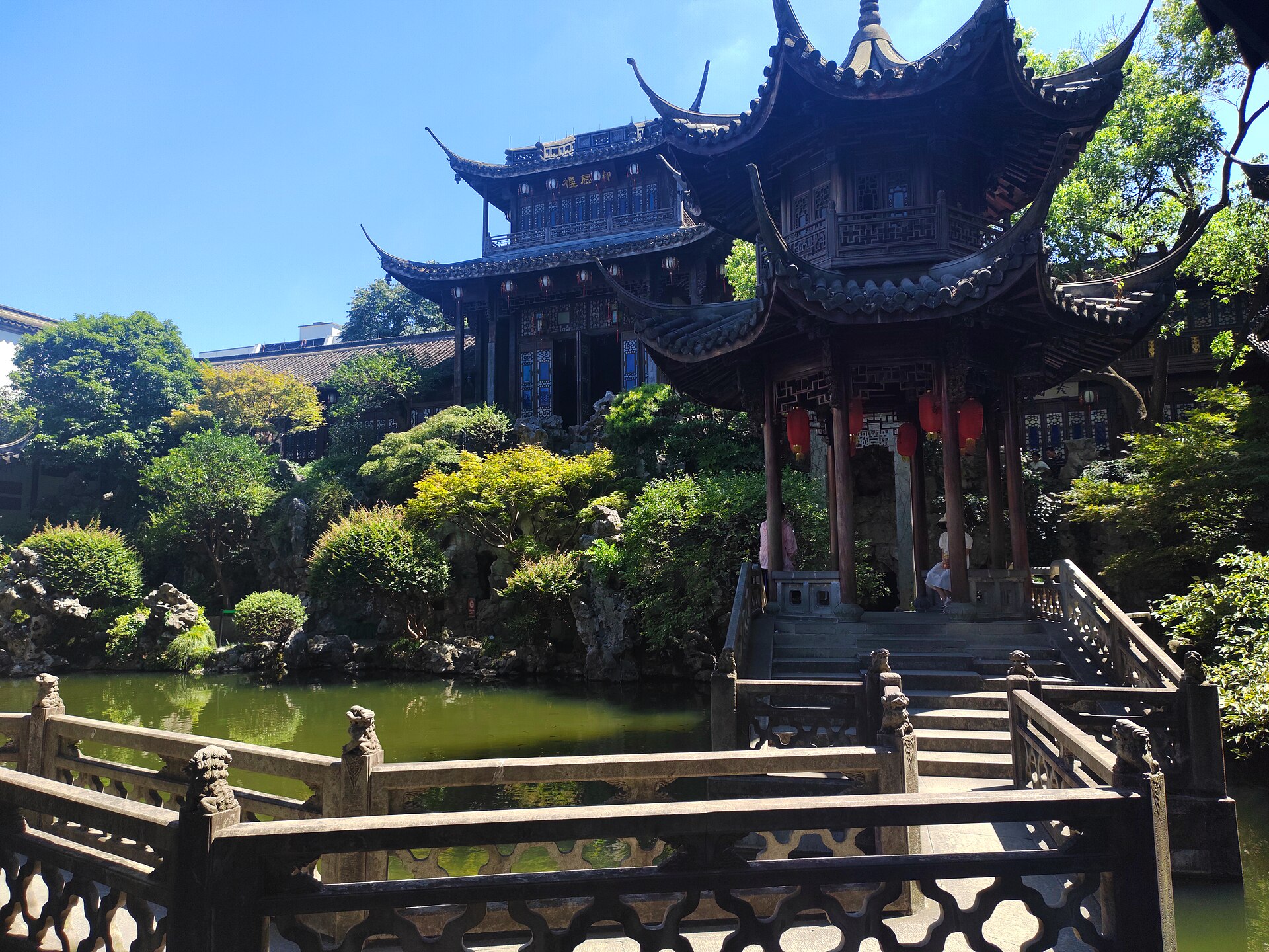 Garden pavilion and pond at the former residence of Hu Xueyan